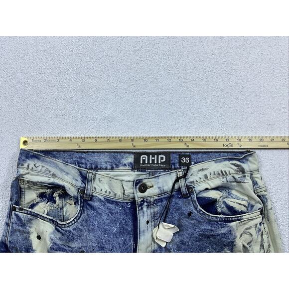 Another Hype Piece AHP Ripped Skinny Distressed Jeans Paint Splatter Mens 36x32 - Picture 8 of 12